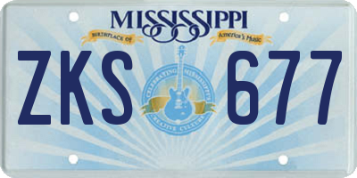 MS license plate ZKS677