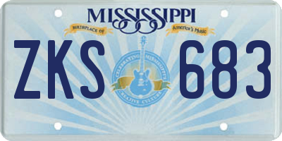 MS license plate ZKS683