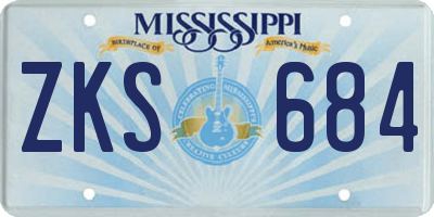 MS license plate ZKS684