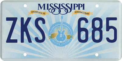 MS license plate ZKS685