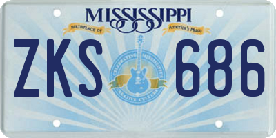 MS license plate ZKS686