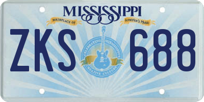 MS license plate ZKS688