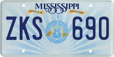 MS license plate ZKS690