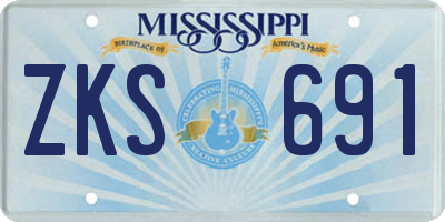 MS license plate ZKS691