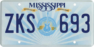 MS license plate ZKS693