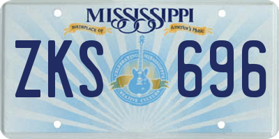 MS license plate ZKS696