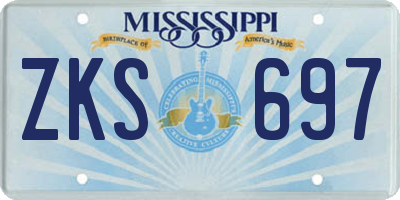 MS license plate ZKS697