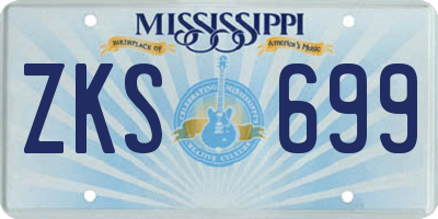 MS license plate ZKS699
