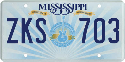 MS license plate ZKS703