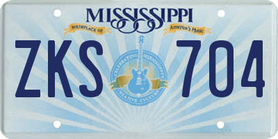 MS license plate ZKS704