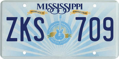 MS license plate ZKS709