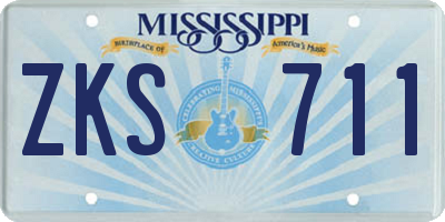 MS license plate ZKS711