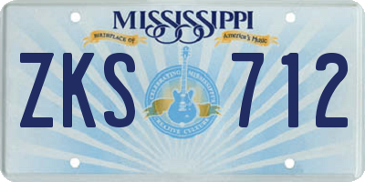 MS license plate ZKS712