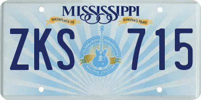 MS license plate ZKS715