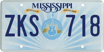 MS license plate ZKS718