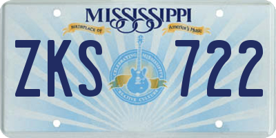 MS license plate ZKS722