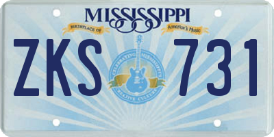 MS license plate ZKS731