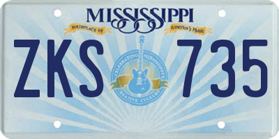 MS license plate ZKS735