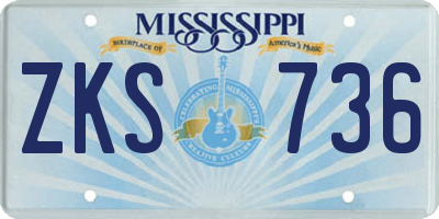 MS license plate ZKS736