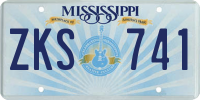 MS license plate ZKS741