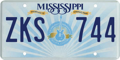 MS license plate ZKS744