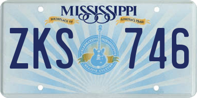 MS license plate ZKS746