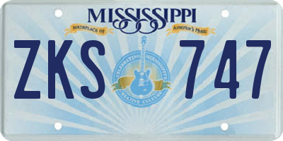 MS license plate ZKS747