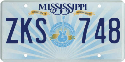MS license plate ZKS748