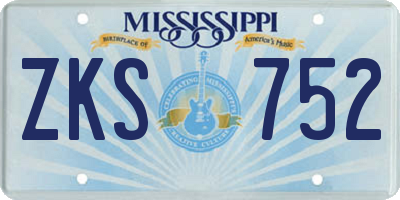 MS license plate ZKS752