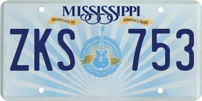 MS license plate ZKS753