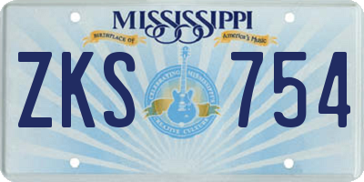 MS license plate ZKS754