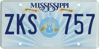 MS license plate ZKS757