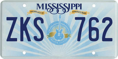 MS license plate ZKS762