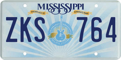 MS license plate ZKS764