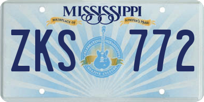 MS license plate ZKS772