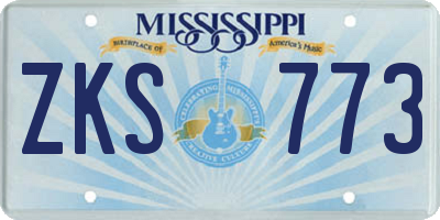 MS license plate ZKS773