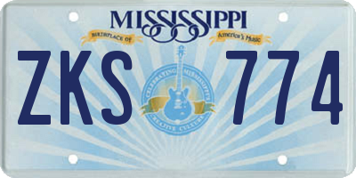 MS license plate ZKS774