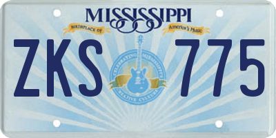 MS license plate ZKS775