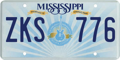 MS license plate ZKS776