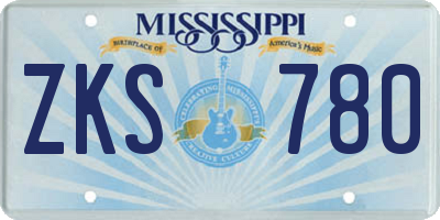 MS license plate ZKS780