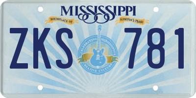 MS license plate ZKS781