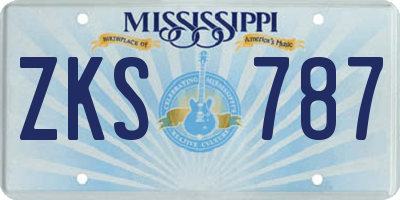 MS license plate ZKS787