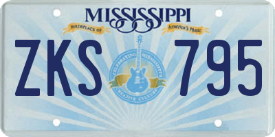 MS license plate ZKS795