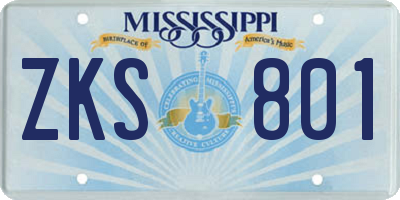 MS license plate ZKS801