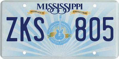 MS license plate ZKS805