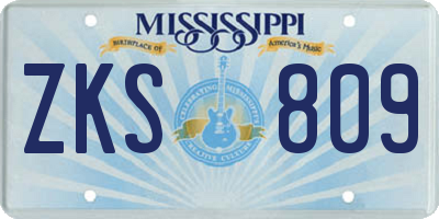 MS license plate ZKS809