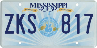 MS license plate ZKS817