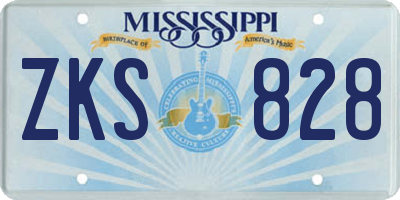 MS license plate ZKS828