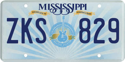 MS license plate ZKS829