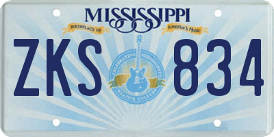 MS license plate ZKS834